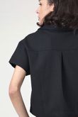 Camisa Cropped Gina Linho Preto