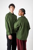 Camisa Oversized Denis Tricoline Verde