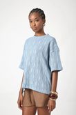Camiseta Oversized Artie Malha Azul