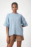 Camiseta Oversized Artie Malha Azul