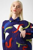 Camisa Oversized Litty Pincels Navy