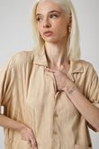 Camisa Tito Viscose Jacquard Areia