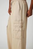 Calça Pantalona Yuly Natural Escuro Linho
