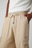 Calça Pantalona Yuly Natural Escuro Linho