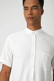 Camisa Gola Padre Pierre 8 Off White Linho