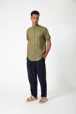 Camisa Gola Padre Pierre 8 Militar Linho