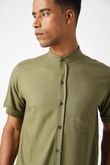 Camisa Gola Padre Pierre 8 Militar Linho