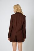 Blazer Maxi Lizzo 4 Marrom Linho
