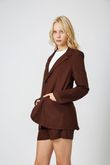 Blazer Maxi Lizzo 4 Marrom Linho