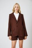 Blazer Maxi Lizzo 4 Marrom Linho