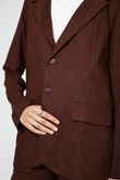 Blazer Maxi Lizzo 4 Marrom Linho