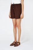 Shorts Linho Misto Guigo Marrom Linho