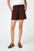 Shorts Linho Misto Guigo Marrom Linho