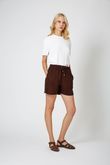 Shorts Linho Misto Guigo Marrom Linho