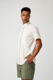 Camisa Gola Padre Pierre 8 Natural Claro Linho
