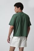 Camiseta Oversized Gola Careca T25 Musgo Algodão