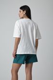 Camiseta Oversized Gola Careca T25 Off White Algodão