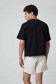 Camiseta Oversized Gola Careca T25 Preto Algodão