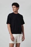Camiseta Oversized Gola Careca T25 Preto Algodão