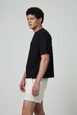 Camiseta Oversized Gola Careca T25 Preto Algodão