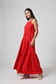 Vestido Longo Franzido Gisela Tomatino Crinkle