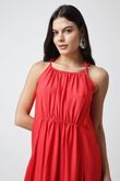 Vestido Longo Franzido Gisela Tomatino Crinkle