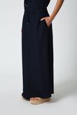 Saia Com Bolso Kaliana Navy Linho