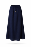 Saia Com Bolso Kaliana Navy Linho