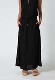 Saia Com Bolso Kaliana Preto Linho