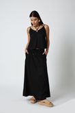 Saia Com Bolso Kaliana Preto Linho