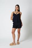 Regata Alcinha Marian Navy Linho