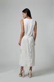 Vestido Cordão de Detalhe Lika Off White Linho