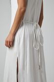 Vestido Cordão de Detalhe Lika Off White Linho