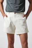 Bermuda Bolso Faca Lud 3 Manteiga Linho