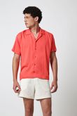Camisa Ampla Maga Curta Dony Coral Viscose