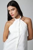 Regata Decote Trapézio Zizi Off White Lyocel