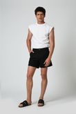 Bermuda Bolso Faca Lud 3 Preto Linho