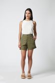 Bermuda Bolso Faca Lud 3 Militar Linho