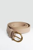 Cinto De Couro Com Fivela Ariel Camel Cici 