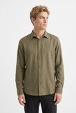 Camisa Manga Longa Chris 2 Musgo Linho PD