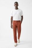 Calça Reta Bolso Faca Jonny 3 Ochre Tencel
