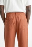 Calça Reta Bolso Faca Jonny 3 Ochre Tencel