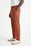 Calça Reta Bolso Faca Jonny 3 Ochre Tencel