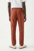 Calça Reta Bolso Faca Jonny 3 Ochre Tencel