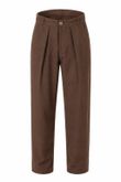Calça Carrot Fit Pregas Jimy 3 Marrom Lyocel PD