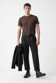 Calça Cintura Alta Fechamento Deslocado Aspen Preto Alfa Twill