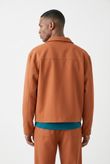 Jaqueta Com Gola e Botão Loop Caramelo Alfa Twill