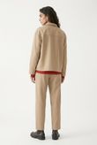 Jaqueta Com Gola e Botão Loop Camelo Alfa Twill