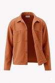 Jaqueta Com Gola e Botão Loop Caramelo Alfa Twill