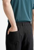 Calça Reta Bolso Faca Jonny 3 Preto Tencel Flow